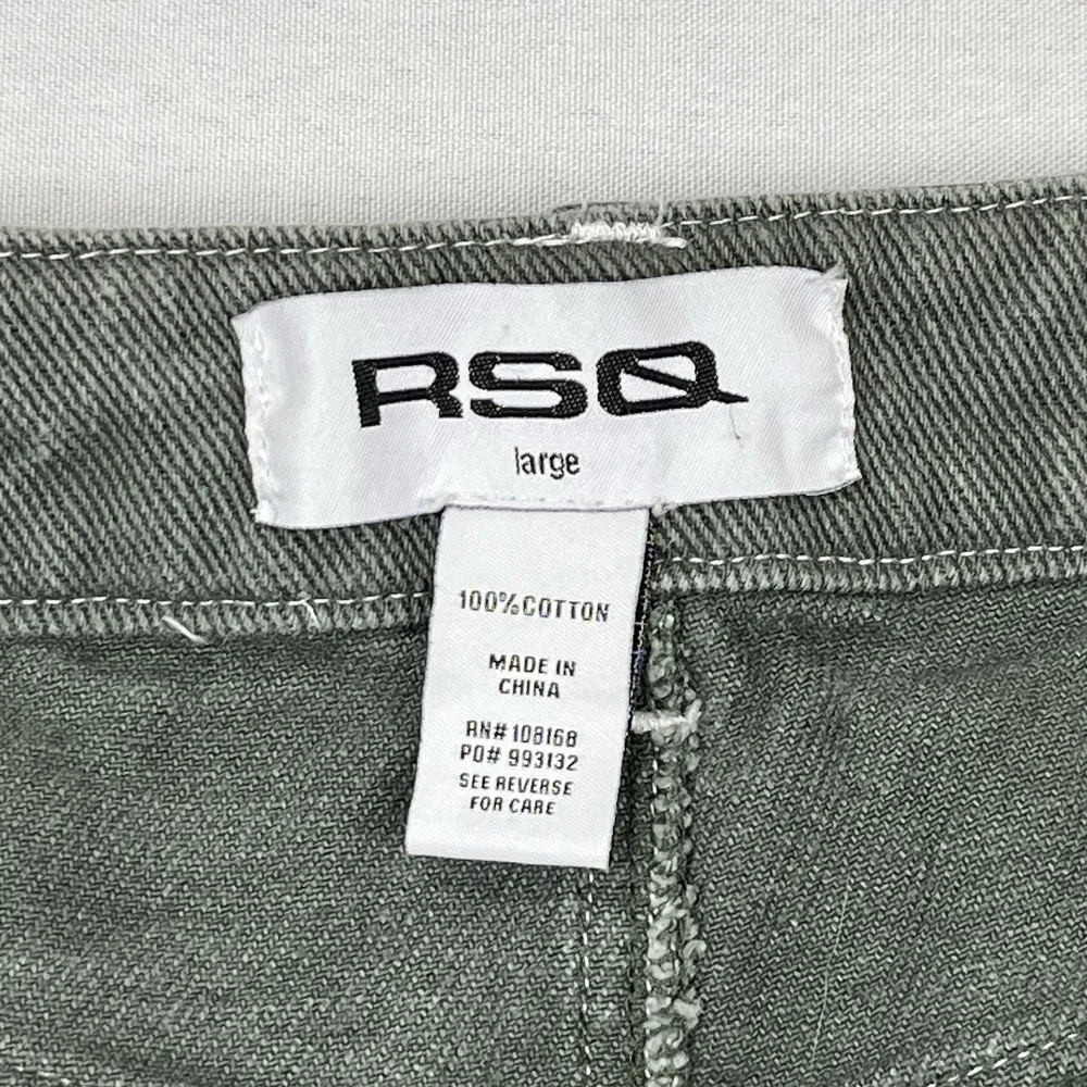 RSQ Y2K Baggy Green Denim‎ Pants Mens Size L 30x30 Carpenter Jeans